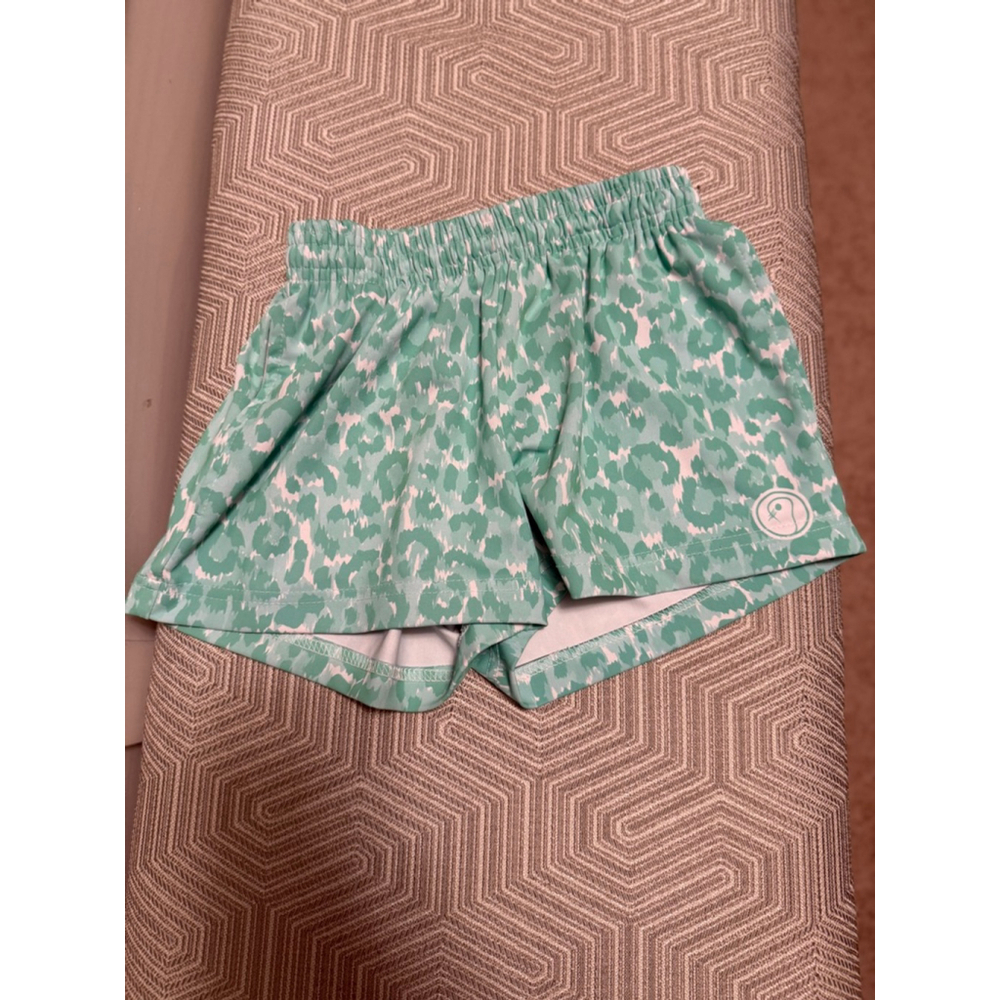 LAX SO HARD Girls Green Leopard Shorts Size L EUC - Picture 3 of 6